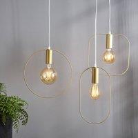 STAR TRADING Shape decorative hanging light with square, gold