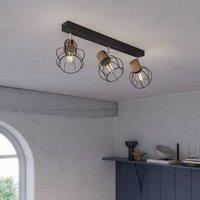 Envostar Fence ceiling light, metal/wood, 3-bulb.