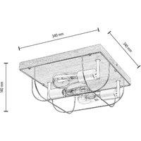 Envostar Neptuna ceiling light, square, 3-bulb.