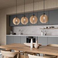 Envostar Clay pendant light, birch plywood, 4-bulb