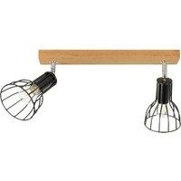 Envostar Aria ceiling lamp, oiled oak, 2-bulb