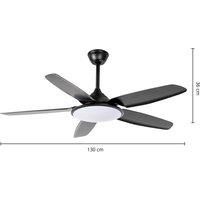 Lucande LED ceiling fan Divian, black, DC, quiet, CCT