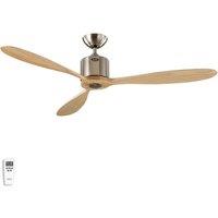 CasaFan Aeroplan Eco ceiling fan, chrome, light wood
