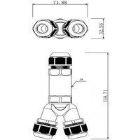 Deko-Light Outdoor multi Y cable connector 3 cables 4-14 mm
