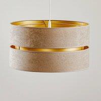 Duolla Duo pendant light, beige/gold, 40cm, 1-bulb