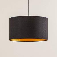 Euluna Roller hanging light, black/gold, 45 cm
