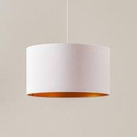 Duolla Roller pendant light, white/gold, 45 cm