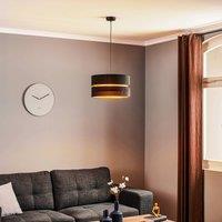 Duolla Duo pendant light, black/gold, 40cm, 1-bulb