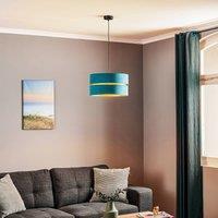 Duolla Duo pendant light, turquoise/gold, 40cm, 1-bulb