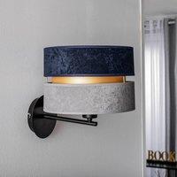 Duolla Duo wall light, navy blue/grey/gold, 25cm
