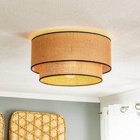 Euluna ceiling light Boho jute & black, natural/black, 45cm