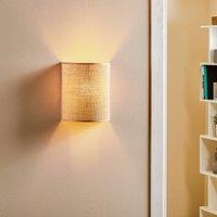 Euluna wall light jute, brown, textile, 24 cm high, E27