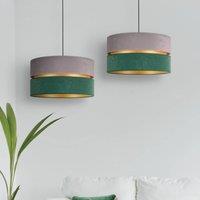 Duolla Golden Duo pendant light, grey/dark green/gold