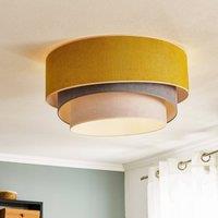 Duolla Ceiling lamp Pastel Trio 60cm mustard/grey/light grey