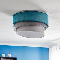 Duolla Ceiling lamp Pastel Trio 45cm turquoise/grey/light grey