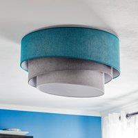 Duolla Pastel Trio ceiling lamp, 60 cm, turquoise/grey/light grey
