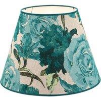 Duolla Sofia lampshade, height 26 cm, floral pattern, turquoise
