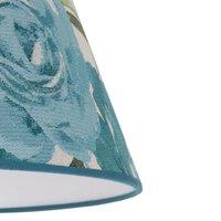 Duolla Sofia lampshade, height 15.5 cm, floral pattern, turquoise