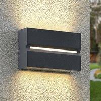 Prios Itarion LED outdoor wall lamp, clear lampshade
