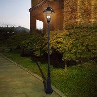 LUTEC Solar London post light with retrofit LED bulbs