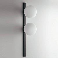 Eco-Light Pluto wall light, 2-bulb, black/white, switch