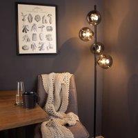 Eco-Light Neptune floor lamp smoked glass globes, black