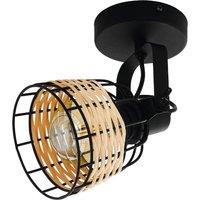 EGLO Anwick 1 spotlight made of steel/rattan, one-bulb