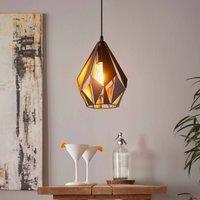 EGLO Carlton pendant light, black/copper, 20.5 cm