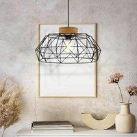 EGLO Padstowith hanging light, cage, wooden detail