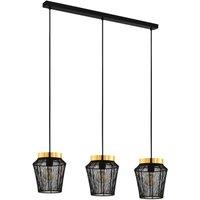 EGLO Escandidos hanging light, black/gold, 3-bulb