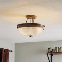 QUOIZEL Glass ceiling light Mantle with a bronze finish
