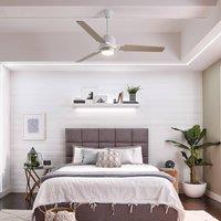 KICHLER Zeus LED ceiling fan three-blade white and silver