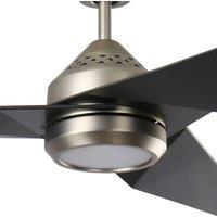 KICHLER LED ceiling fan Jade, black, quiet, 152 cm, 60 W