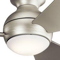 KICHLER LED ceiling fan Sola, IP23 nickel