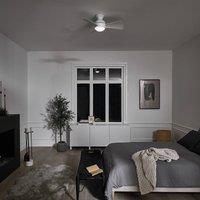 KICHLER LED ceiling fan Sola, IP23 matt white