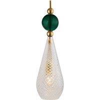 EBB & FLOW Smykke L gold crystal check green ball