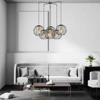 EMIBIG LIGHTING Albio 6 pendant light with cage shades, black