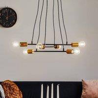 EMIBIG LIGHTING Bravo pendant light, 6-bulb, with copper details, black
