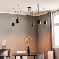 EMIBIG LIGHTING Link pendant light with 5 individual shades, black