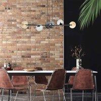 EMIBIG LIGHTING Glassy pendant light, 6-bulb, graphite/amber/clear, glass, 110 cm