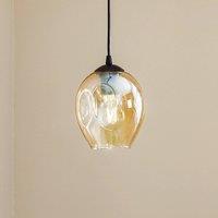 EMIBIG LIGHTING Starla hanging light, 1-bulb, amber glass shade