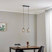 EMIBIG LIGHTING Starla hanging light, 2-bulb, glass graphite
