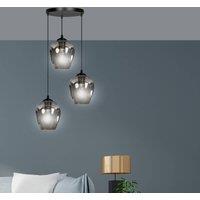 EMIBIG LIGHTING Starla hanging light, graphite glass, 3-bulb round