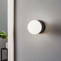 EMIBIG LIGHTING Kiba wall lamp, black/gold, glass ball lampshade