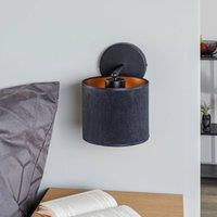 EMIBIG LIGHTING Jari wall lamp with fabric shade, black and gold