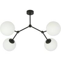 EMIBIG LIGHTING Space ceiling light, 4-bulb, black/opal