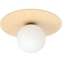 EMIBIG LIGHTING Kenzo ceiling light, round, brown/white, 1-bulb