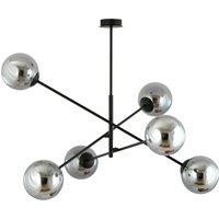 EMIBIG LIGHTING Linear ceiling light, black/graphite, 6-bulb