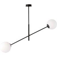 EMIBIG LIGHTING Ceiling lamp Linear, black/opal, 2-bulb