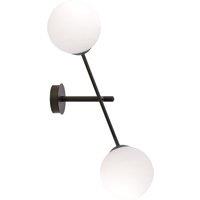 EMIBIG LIGHTING Wall lamp Linear, black/opal, 2-bulb